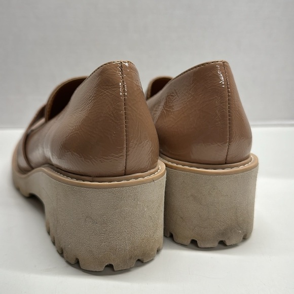 Dolce Vita Henri Block Lug Loafers Shoes Vegan Leather Tan Nude Brown Size 10 - Picture 3 of 8